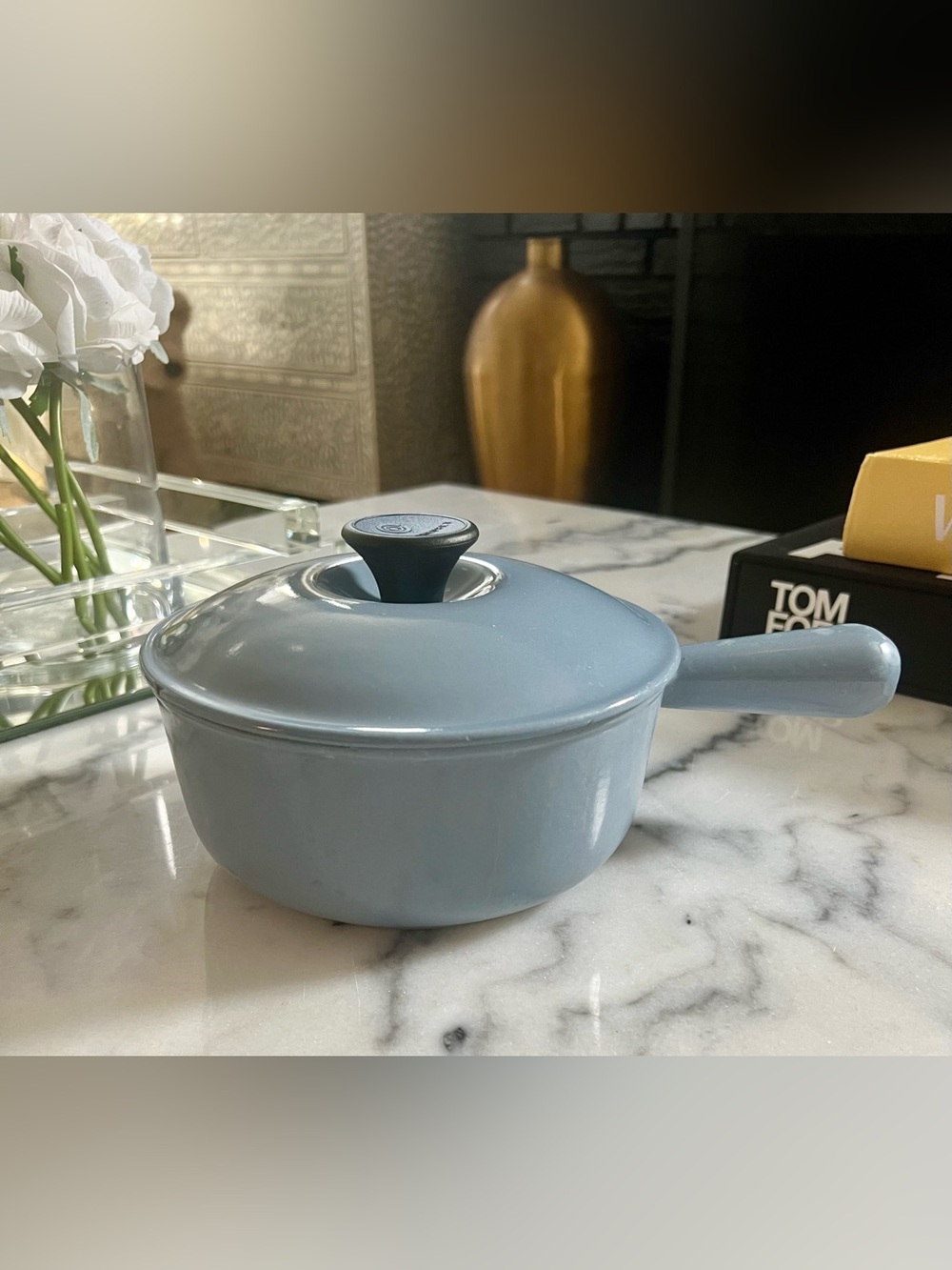 Rare Vintage Le Creuset Sky Blue Saucepan | 18 cm with Lid